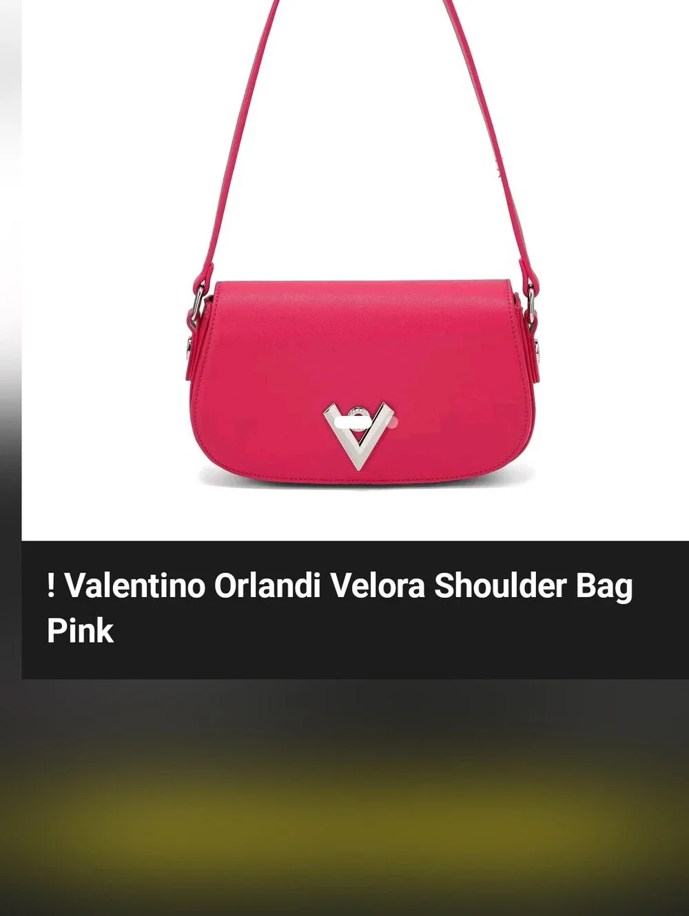 Valentino Orlandi Velora Shoulder Bag - Hot Pink with Silver V Accent